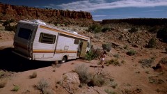 Various environment shots and an RV driving at high speed which crashes in the end.