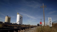 Timelapse of a train track.