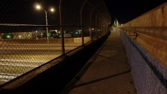 Timelapse of a pedestrian bridge.