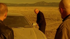 Mike drives through the desert.