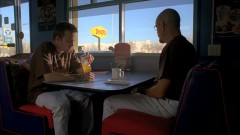 Walt and Jesse eat at Denny's, Pulp Fiction style.