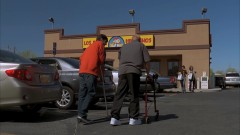 Hank takes Walt Jr. to Los Pollos.