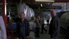 Walt and Jesse burn down the lab.