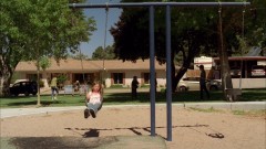 Mike is at a playground with his granddaughter.