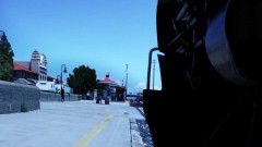 The train approaches Albuquerque station.