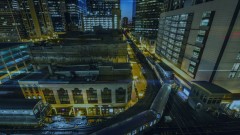 Quick shot of an elevated train in Chicago.