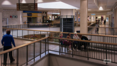 Saul talks to the old ladies at the mall